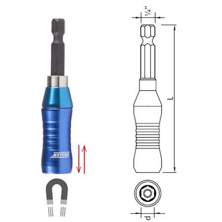 Magnetni držač nastavka prihvat 1/4" x 75 mm