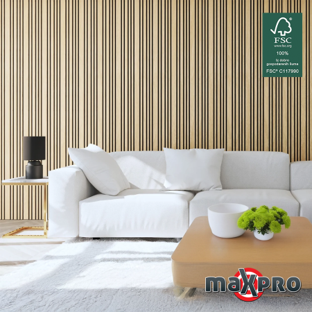 Akustični panel Hrast Pattern FURNIR 45-4-15-65-30 2700x600x9 mm